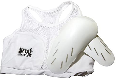 Metal Boxe Brassiere Avec COQUES Protege POITRINE Blanc S