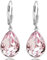 Ohrringe Silber Rosa Marken Kristallen Tropfen 925 Sterling Silber Silberohrhänger NOBEL SCHMUCK