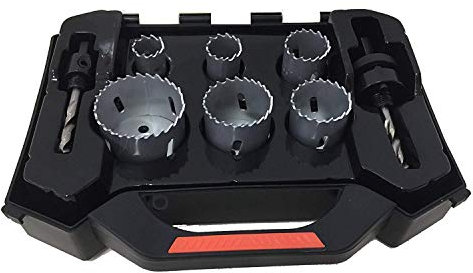 Euronovità EN-29027 Set 9 Frese seghe a tazza per legno , plastica, acciao kit da 9 Pezzi in Valigetta