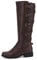 Syktkmx Damen-Motorradstiefel, kniehohe Stiefel, Winter, Schnürung, Reiten, flacher niedriger Absatz, 1-dunkelbraun, 41 EU