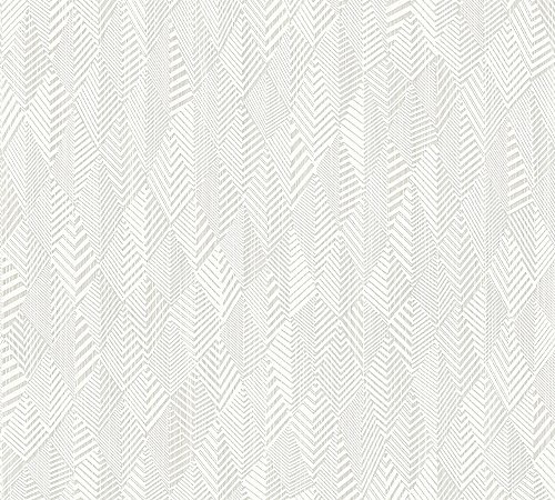 A.S. Création Vliestapete Club Tropicana Tapete Uni 10,05 m x 0,53 m creme weiß Made in Germany 359981 35998-1