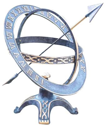 IDYL Outdoor Zeitmesser aus Bronze Sonnenuhr - hochwertig und auffällig | Nr. 0184 | Maße: 42 x 40 x 50 cm