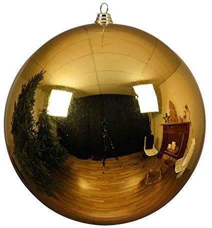 Riesige XXL Christbaumkugel Gold Weihnachtskugel 40cm für Draußen Wetterfest