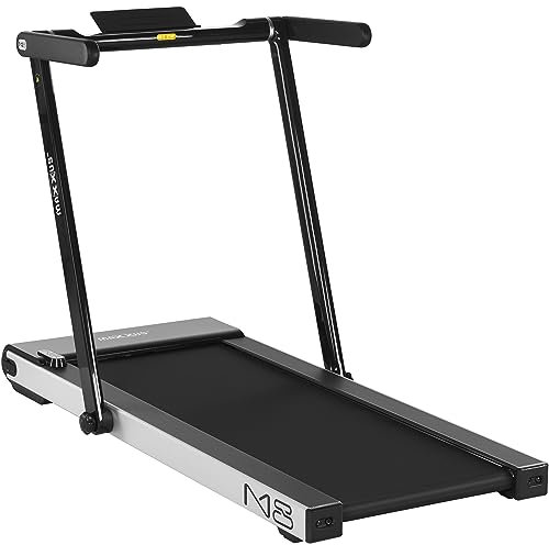 MAXXUS Laufband M8 - Elektrisch, 2 PS, 12 km/h, Klappbar, Lauffläche 125x45 cm, mit Bluetooth, LCD, App Steuerung, Rollen, Tablet Halterung, Silber - Fitnessgerät für Zuhause, Gym, Training, Laufen