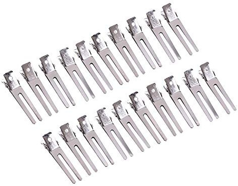 1,77 Zoll Doppel Zinken Haarspangen Silber Abschnitt Haar Pin Curl Metall Alligator Hair Clips für Haarverlängerungen (50 Stück/Los)