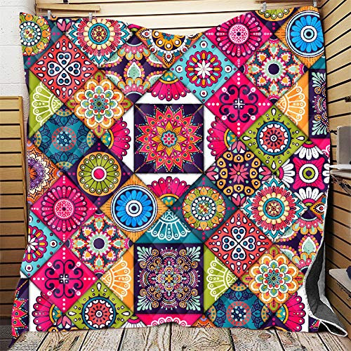 FANSU Tagesdecke Bettüberwurf Steppdecke Mikrofaser Doppelbett Einselbetten Tagesdecken Gesteppt Bettwäsche Sofaüberwurf Wohndecke Stepp Gesteppter Quilt (Kaleidoskop,150x200cm)