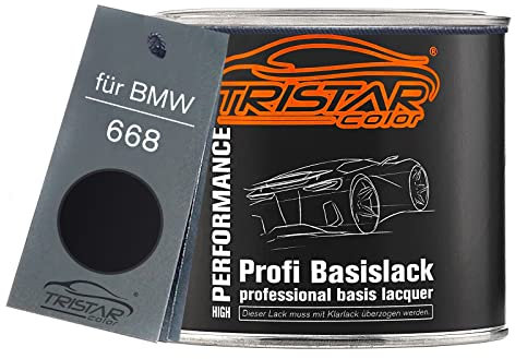 TRISTARcolor Autolack Dose spritzfertig für BMW 668 Glanzschwarz/Schwarz II Basislack 0,5L