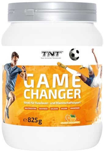 TNT Game Changer (825g) • Wie ein isotonisches Elektrolytgetränk • Mit Kalzium, Magnesium, Kalium, Maltodextrin & Dextrose • 100% Vegan • Orange-Geschmack