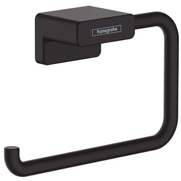 hansgrohe AddStoris - Toilettenpapierhalter, Klopapierhalter für Wandmontage, Klorollenhalter, verdeckte Befestigung, Badezimmer Zubehör, Mattschwarz, 41771670
