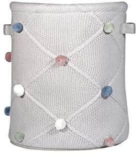 Kindsgut Spielkorb mit Pompons aus zertifizierter Baumwolle, ideal zur Aufbewahrung von Spielsachen und Kuscheltieren im Kinder-Zimmer, Wäsche-Korb für mehr Ordnung, Taupe