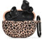 AIRSPO Case for Beats Studio Buds/Beats Studio Buds Plus Case Cover 2021/2023 Silicone Floral Printed Protective Beats Studio Buds Earbuds Headphones Case Cover Skin with Keychain (Khaki/Leopard)