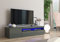 Dmora Meuble, fabriqué en Italie, avec lumière LED Bleue, Support 2, Porte TV de Salon, 150 x 40 x 37 cm, Couleur Anthracite Brillant, Bois d'ingénierie