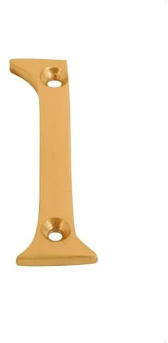 Brass Door Numbers Screw On 3 Inch Door Number Elegant and Bold Door Numerals Suitable for All Door Types Including Wooden uPVC and Composite Number 1.