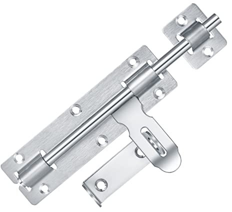 8 Inch Door Locks, Garden Gate Locks, Stainless Steel Door Latches, Bolt Lock Gate Latch, Door Bolt Barrel Sliding Door Lock with Padlock Hole for Wooden Gates Garden Shed Doors Locks Bolts