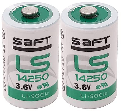 2-Pack Lithium Batteries for Saft LS14250 LS 14250 1/2 AA 3.6v Lithium Battery