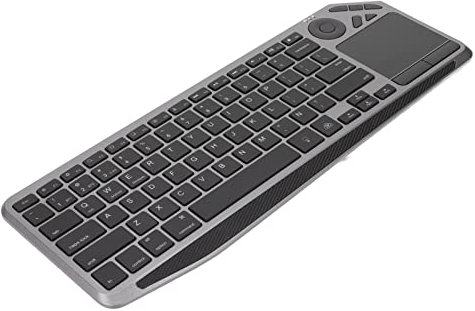 Septpenta Tastiera Wireless Touch, Retroilluminazione Colorata Luminosità Regolabile 2.4G/BT Connessione Doppia Modalità Tastiera TV, Touchpad Integrato Connessione Stabile Durevole per Multimedia
