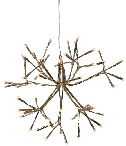 EGLO LED Weihnachtsdeko außen, Hängedekoration Weihnachten in Gold | Outdoor Feuerwerk-Lichterkette mit Kabel, Eiskristallleuchte warmweiß, Lichtstern hängend Ø 30 cm, IP44