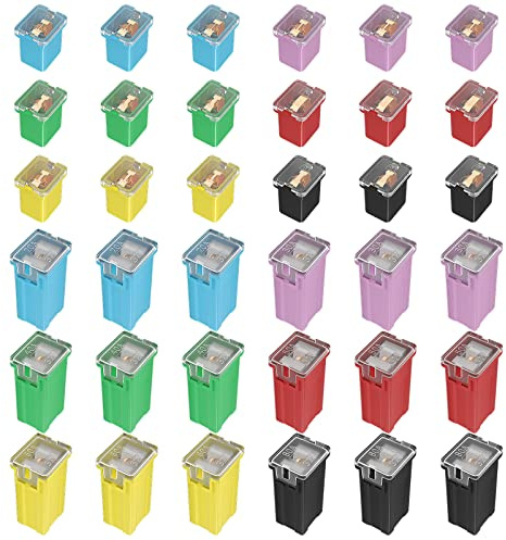 Joinfworld 36 Pcs Jcase Fuse Automotive Tall/Standard and Low Profile Jcase Box Shaped Fuses Assortment Kit (20A, 30A, 40A, 50A, 60A, 80A) for Ford Chevy/GM Nissan and Toyota Pickup Trucks Cars SUVs