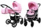 BabyLux Qbaro 2-in-1 Baby Kinderwagen Tief und Kinderwagen mit Zubehör Verstellbar und faltbar Aluminiumkonstruktion Wasserdicht Nicht abnehmbare Räder Sweet Pink