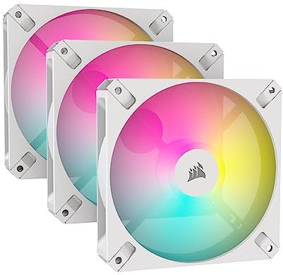 Corsair iCUE AR120 RGB Digital 120mm ARGB-Compatible Fans - Triple Fan Kit - White