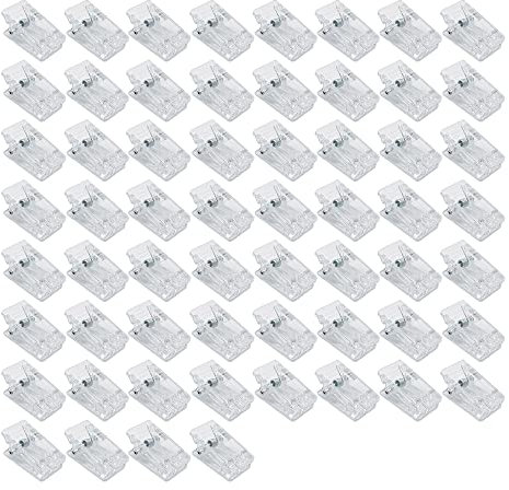 CLVPAI 60 Stück Federclips,Kunststoff klammern,Wandclips,Foto Clips,für Zuhause Büro Fotoposter(nicht geklebt)