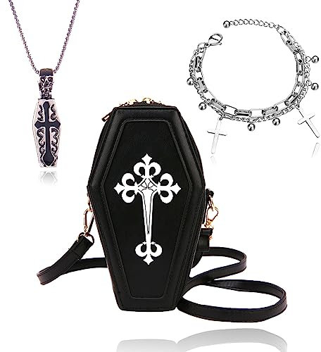 JeVenis Gothic Tasche Punk Tasche Gothic Deko Gothic Handtasche Halloween Handtasche