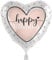 Folienballon Happy Birthday Ballon Geburtstag Mädchen Frauen Luftballon Birthday Herzballon Creme Weiß