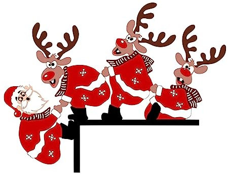 Türrahmen Deko Weihnachten - Lustige Holz Dekoration Mit Elch, Weihnachtsmann, Schneemann - Türecke Geschenke für Die Dekoration Von Türrahmen