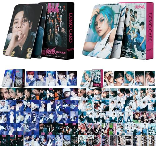 FOURBOM Straykids Fotokarten Straykids Stray Kids Star Set Stray Kids Star Album Karten KPOP Straykids Fotokarte Geschenk für Fans Tochter Grußkarte mit Postkartenbox Star-Fotokarten-Set Stray Kids