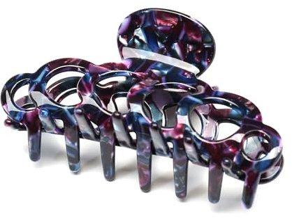 QinGoo Acetat Haarklammer Klauen Haarspange Damen Haarschmuck Elegant Haar-Accessoire 1 stück(9.2cm*5cm, Dark Purple)