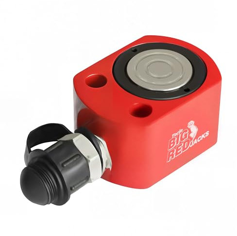 BIG RED ATRB2010R Torin Power Hydraulischer Ram Zylinderheber - Einfachwirkender Mini-Wagenheber 1.0 cm Hub für Schiffbau, Brücke, Bau, Präzisionsmaschinen, kleine Räume - 10 Tonnen Kapazität