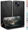 HUOUH for iPhone 13 5G 6,1 Wallet case with RFID Blocking PU Leather,Credit Card Holder,Flip Folio Book Phone cases Shockproof Cover Women Men for Apple 13 case Black