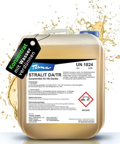 Terma alkalischer Hochdruckreiniger 10L Stralit DA/TR Werkstatt- und Industriereiniger Zusatzmittel für HD-Geräte Dampfstrahlgerät Ultraschall Reinigungsmittel Ultraschallreiniger