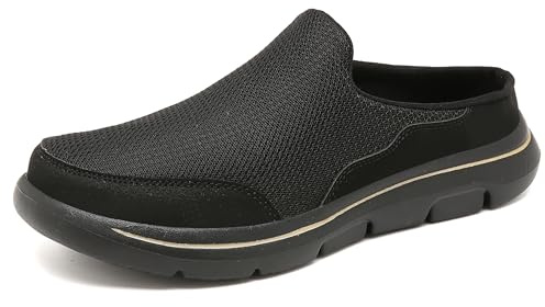 CELANDA Damen Hausschuhe Herren Slip On Clogs Leichte Atmungsaktive Pantoletten Mules Weiche Freizeit Bequem Gartenschuhe für Unisex, B Schwarz 43 EU