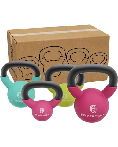 HQ Germany® Neopren Kettlebell | Vollguss | 2-32kg | Starter-Sets | ±2,0% Gewichtstoleranz, Gewicht:+Starter-Set (2+4+6+8KG)