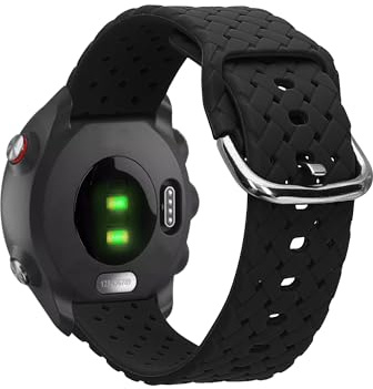 kwmobile Ersatzarmband geflochten kompatibel mit Garmin Forerunner 245/245 Music Armband - geflochtenes Smartwatch Band aus Silikon - Schwarz
