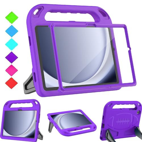 TOPWANT Kids Case with Built-in Screen Protector for Samsung Galaxy Tab A9+/A9 Plus 11 inch 2023 (SM-X210/X216/X218), Shockproof Handle Stand for Kids, Purple
