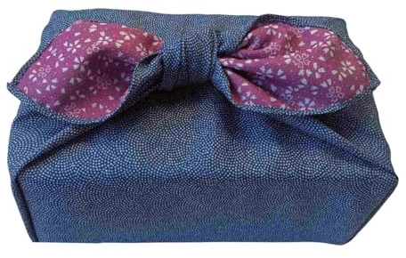 Furoshiki Japanisches Geschenkpapier, umweltfreundlich, wendbar, Haifischhaut, Kirschblütenmuster, Öko-Tasche, Weihnachten, Geburtstag, Bento, Mittagessen, Kuchen, Weinflasche, Kimono-Abdeckung