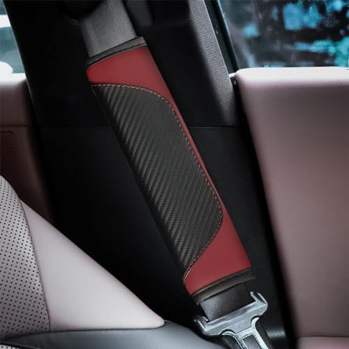 FGAITH 2 Stück Auto Sicherheitsgurt Schulterpolster für VW Golf GTI 2010-2023, Gurtpolster Auto Sicherheitsgurt Polster Schulterschutz Gurtschoner Autozubehör,A-WineRed