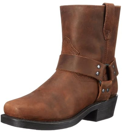 LVTFIYQX Stivali Western da Uomo Punta Quadrata Stivaletto Stivali da Uomo Autunno Biker Esterno Stivali da Cowboy Occidentali,Marrone,40 EU