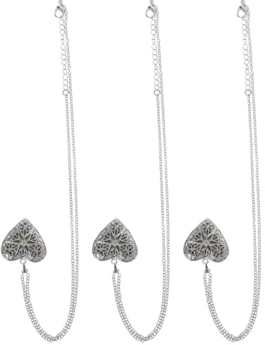 Lurrose 3er Set Herz Halskette Leuchtend, Kupfer Medaillon Anhänger zum Öffnen für Aromatherapie, DIY Diffusor Halskette mit Hollow Out Herz Design, Geschenke für Damen & Mädchen, Gemischte Fa