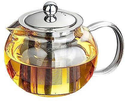 TOYANDONA aus Borosilikat Hitzebeständiger Teekessel mit Teesieb Herd Edelstahl-Teekessel auf dem Herd wasserkocher Kungfu-Teegeschirr aus Glas