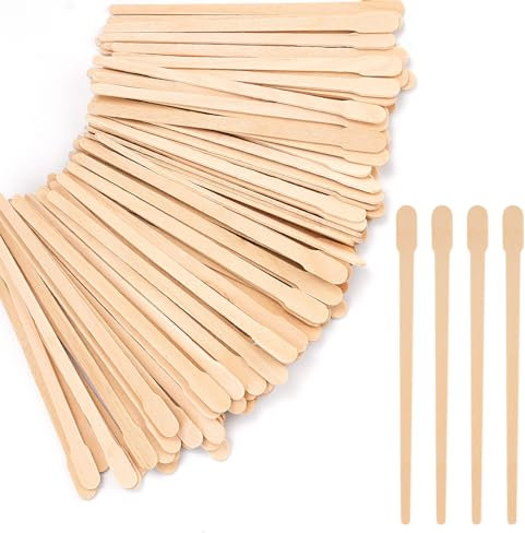 600 Pcs Wooden Eyebrow Waxing Sticks with Handle, Small Wood Wax Sticks, Wax Sticks for Hair Removal, Wax Spatulas Craft Applicator Sticks for Eyebrow, Lip, Nose Waxing