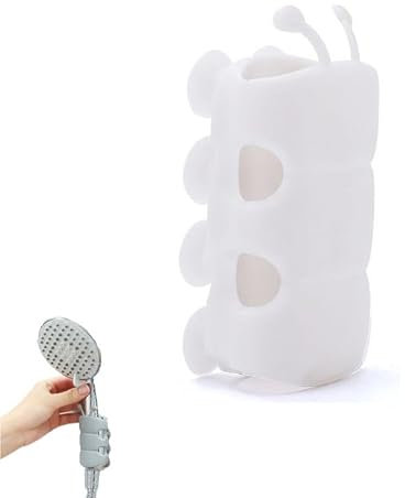 Soporte de silicona para cabezal de ducha, soporte universal de ventosa para cabezal de ducha reubicable, soporte de ducha ajustable para baño sin perforación (blanco (1 unidad)