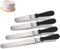 Lot de 4 Spatules de Cuisine, Mini Spatule Coudée Patisserie, Spatule Sucrée Pour Glaçage de Gâteaux, Lisser Pate a Sucre, Crepe, les gâteaux, Argenté