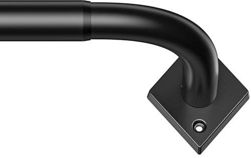Gardinenstange Schwarz Vorhangstange Ausziehbar 85-228cm 25 mm Durchmesser Vorhangstange Schwarz Matt Metall für Wohnzimmer Schlafzimmer Verdunkelungsvorhänge