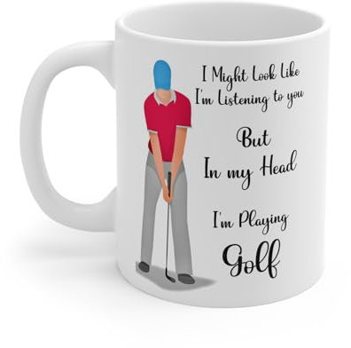Funny Golf Coffee Mug, Novelty Ceramic Cup with Humorous Quote for Golfers