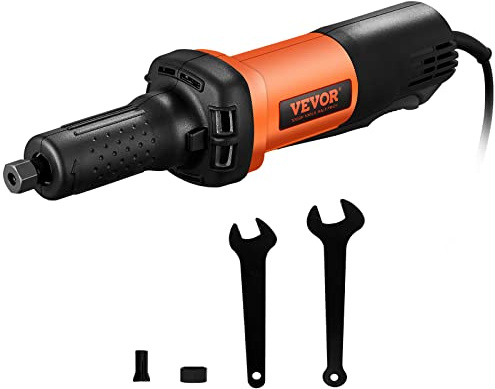 VEVOR Die Grinder, 1/4, Heavy-Duty Electric, Adjustable Speed (10000-28000RPM), Ergonomic Grip for Polishing, Cutting, Rust Removal, Grinding, Welding Repair, with 1/4 & 1/8 Collets