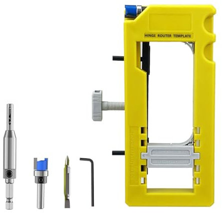 IOIUSKKU Professionelles Türschloss Installationsset für rechte Winkel, stabile ABS Türscharnierschablone, Türscharnier Befestigungsset, Dicke