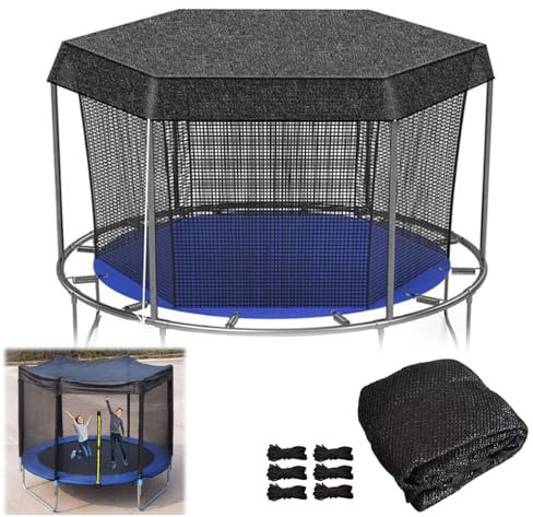 Trampolin-Abdeckung, 6 Fuß 8 Fuß 10 Fuß 12 Fuß 14 Fuß Trampolin-Schattenabdeckung, Einfach Zu Installierender Sonnenschutzblock Für Den Außenbereich, Lässt Nur Die Obere Trampolin-Abdeckung(10FT-6)